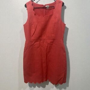 🌿J. CREW Coral Scalloped Mini Dress
